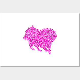 Abstract Pink Pig Posters and Art